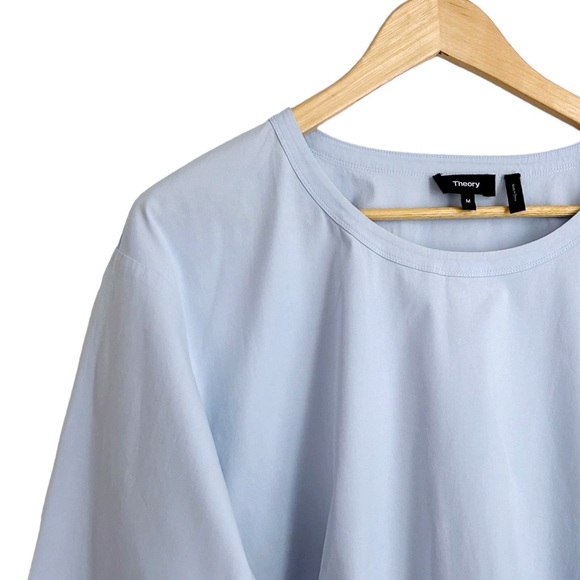 Theory Serah Stretch Cotton Side Tie Poplin Top Size Medium - Picture 6 of 13